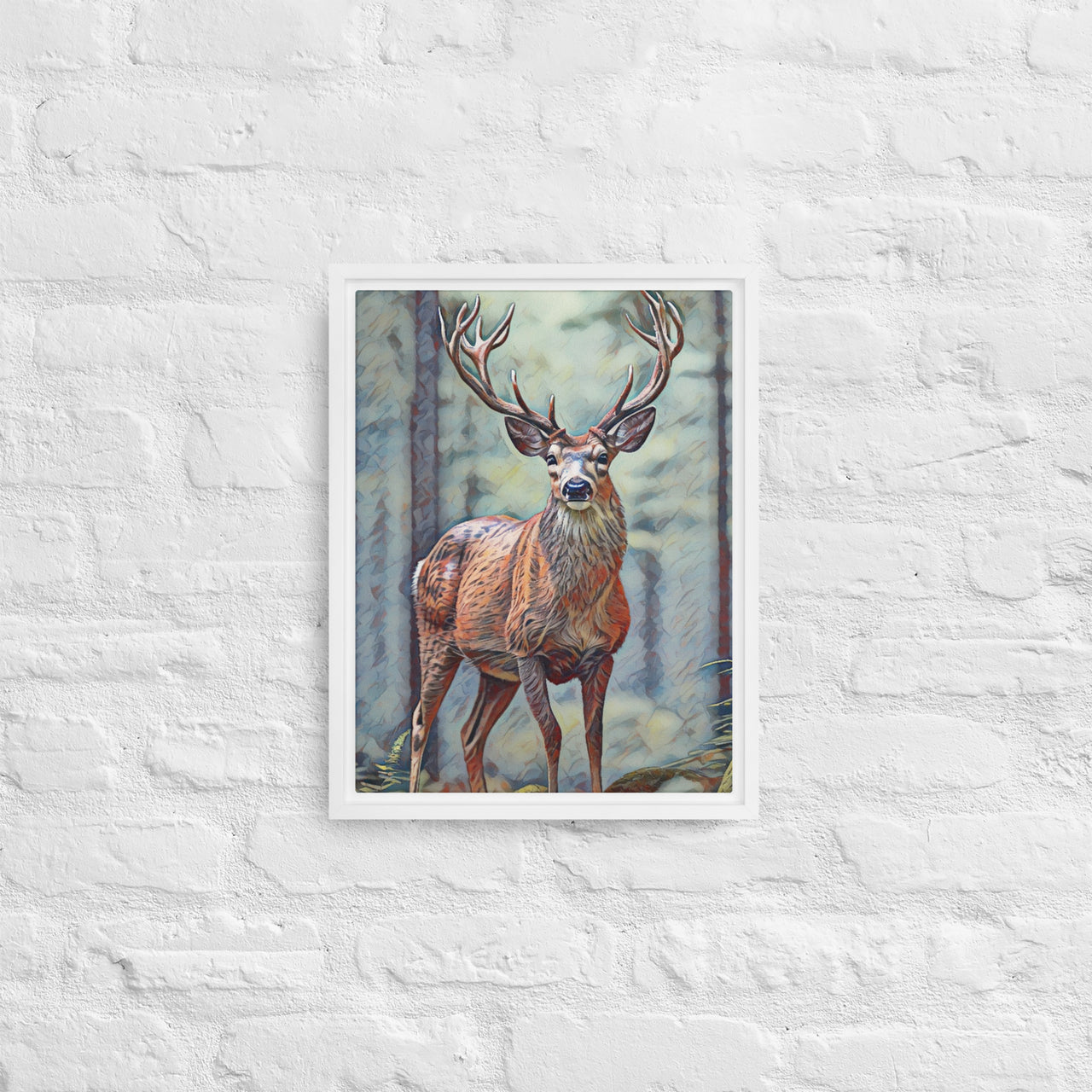 Oregon Deer - Digital Art - Framed canvas - FREE SHIPPING