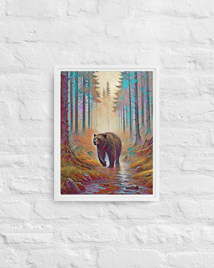 Oregon Bear in the Woods - Digital Art - Framed canvas - FREE SHIPPING