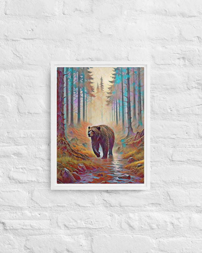 Oregon Bear in the Woods - Digital Art - Framed canvas - FREE SHIPPING