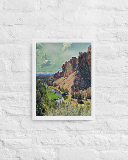 Smith Rock - Digital Art - Framed canvas - FREE Shipping