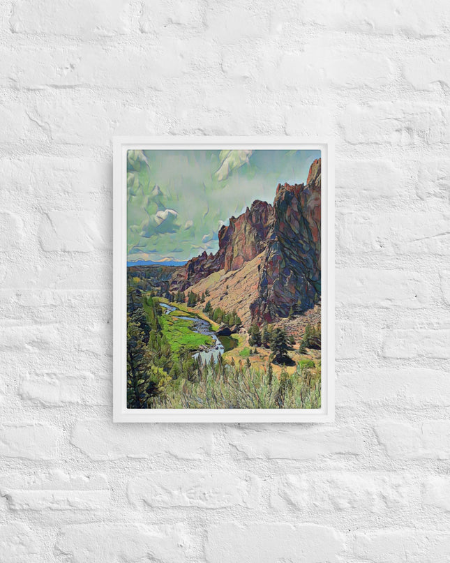 Smith Rock - Digital Art - Framed canvas - FREE Shipping