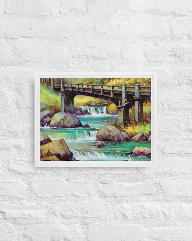 Oregon Bridge - Digital Art - Framed canvas - FREE SHIPPING