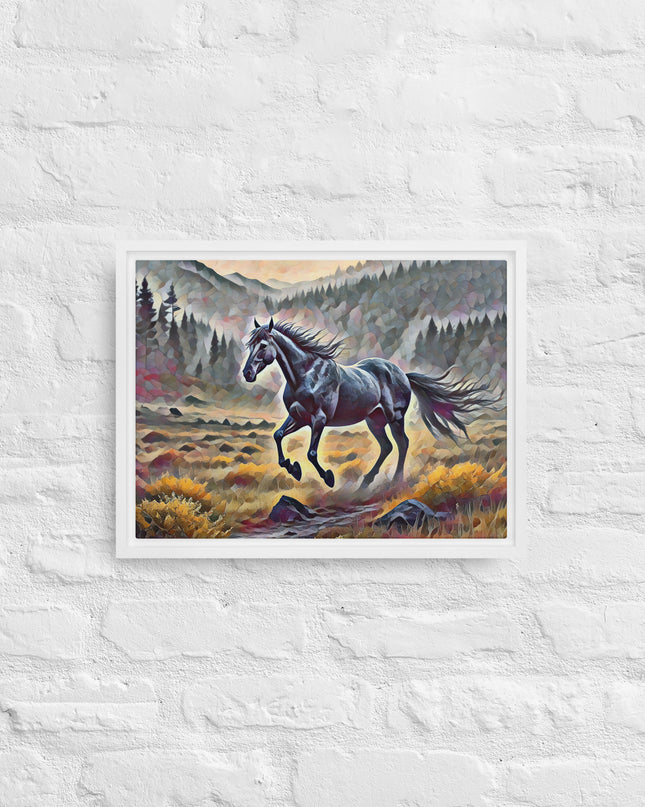 Oregon Running Horse - Digital Art - Framed canvas - FREE SHIPPING