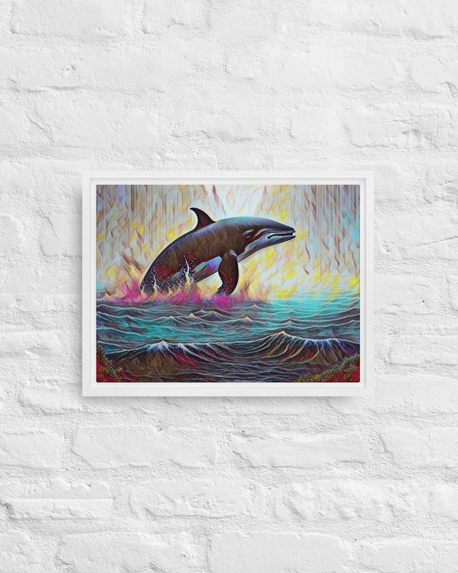 Pacific Northwest Orca - Digital Art - Framed canvas - FREE SHIPPING