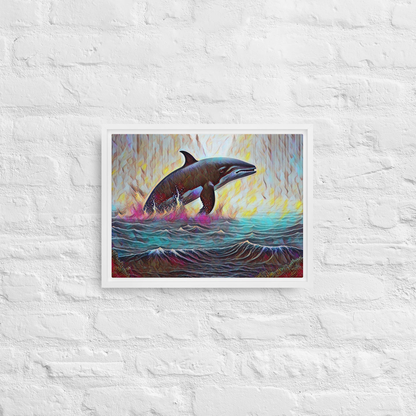 Pacific Northwest Orca - Digital Art - Framed canvas - FREE SHIPPING