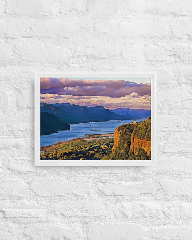 Columbia River Gorge - Digital Art - Framed canvas - FREE SHIPPING