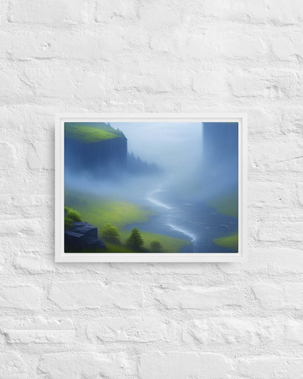 Foggy River - Digital Art - Framed canvas - FREE SHIPPING
