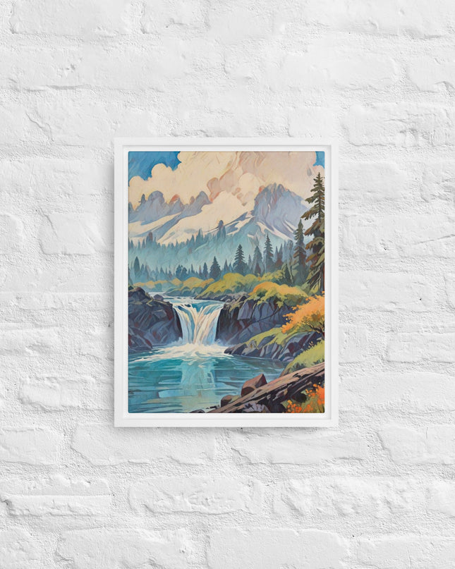 Oregon Hidden Pool - Digital Art Framed canvas - FREE SHIPPING