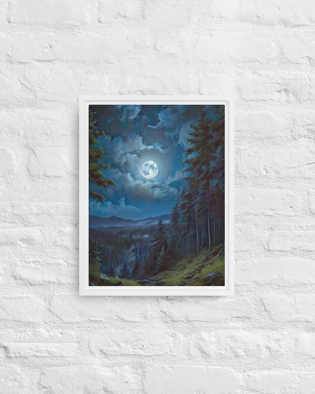 Moon Light in Oregon - Digital Art - Framed canvas - FREE SHIPPING