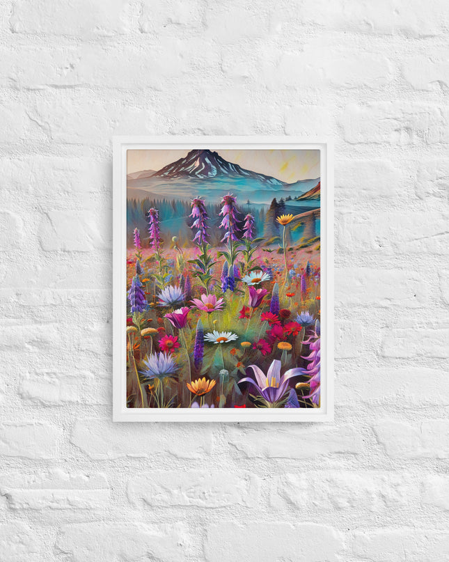 Oregon Wildflowers - Digital Art - Framed canvas - FREE SHIPPING