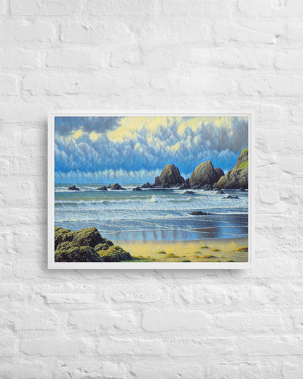 Oregon Coast - Digital Art - Framed canvas FREE SHIPPING