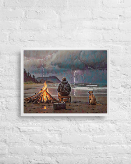 Bonfire in the Storm Digital Art - Framed canvas - FREE Shipping