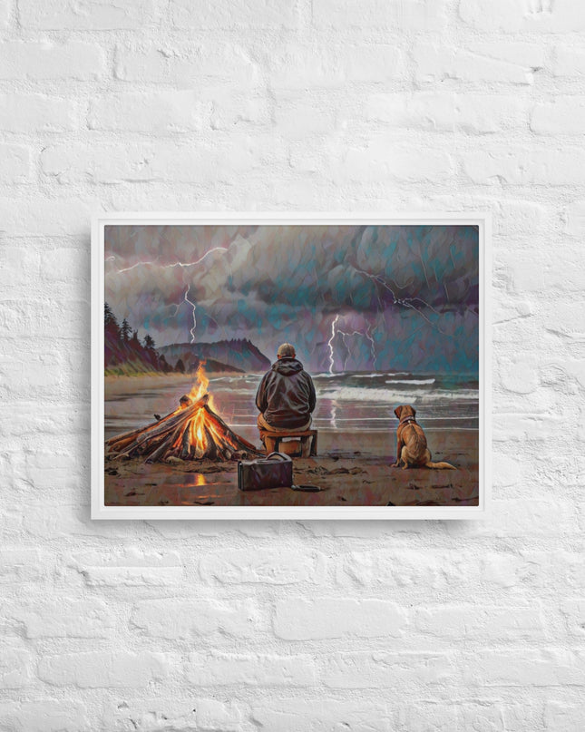 Bonfire in the Storm Digital Art - Framed canvas - FREE Shipping