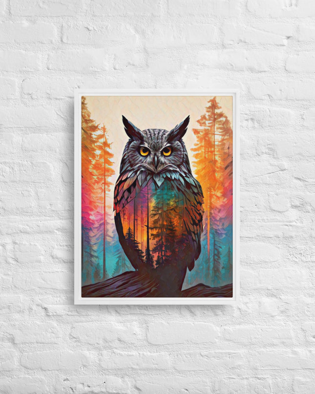 Oregon Owl - Digital Art - Framed canvas - FREE Shipping