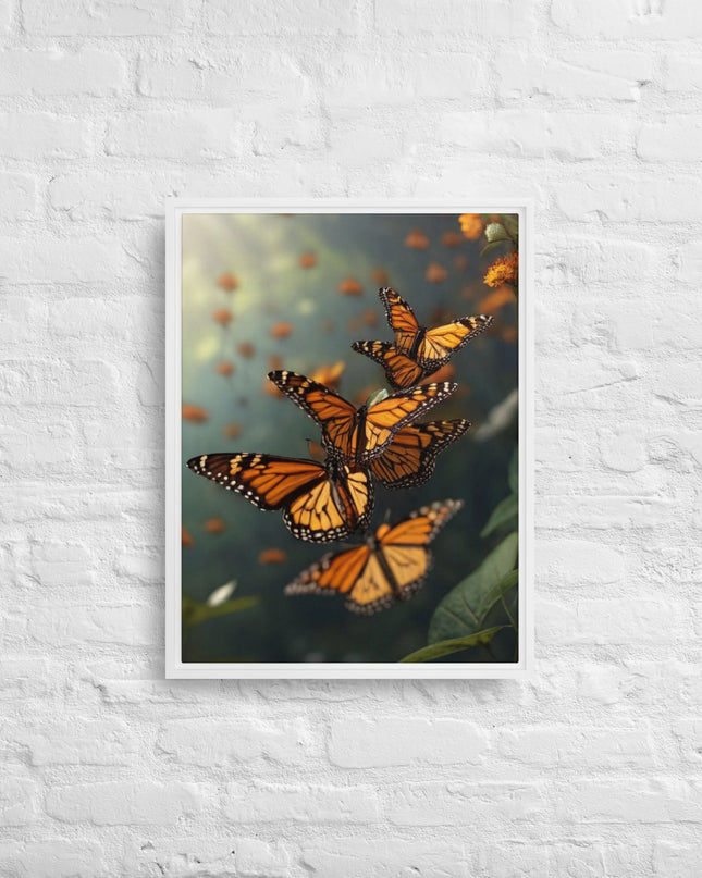 Butterflies in Oregon - Digital Art - Framed canvas - FREE SHIPPING