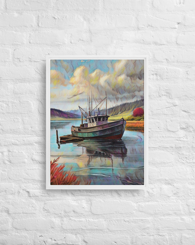 Home Port - Digital Art - Framed canvas - FREE SHIPPING