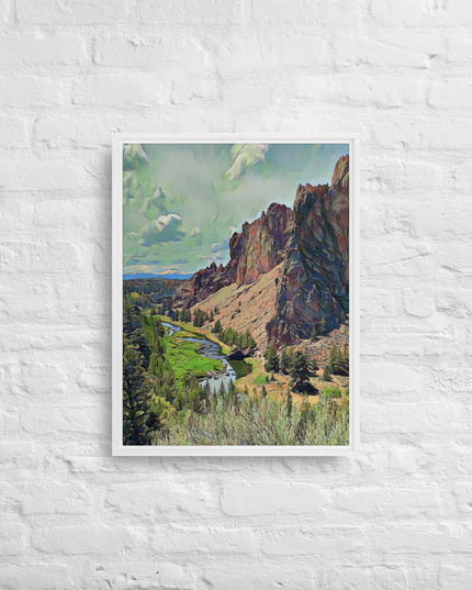 Smith Rock - Digital Art - Framed canvas - FREE Shipping