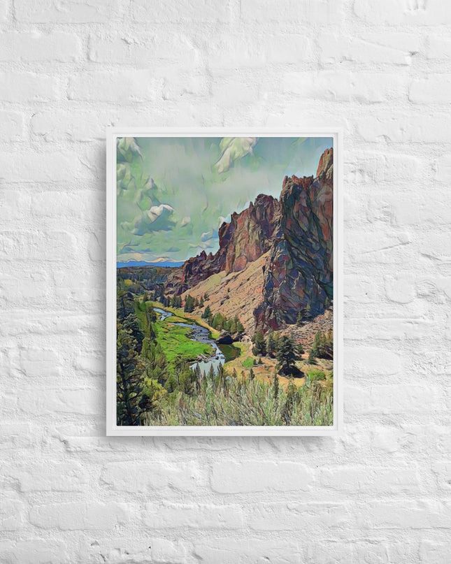 Smith Rock - Digital Art - Framed canvas - FREE Shipping