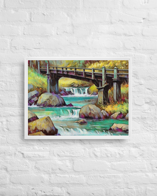 Oregon Bridge - Digital Art - Framed canvas - FREE SHIPPING
