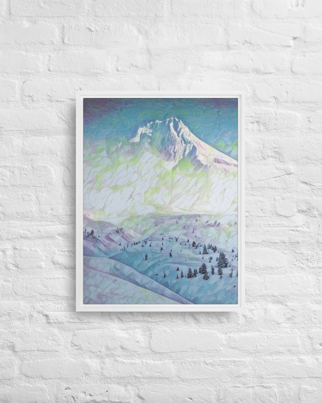 Mount Hood - Digital Art - Framed canvas - FREE SHIPPING