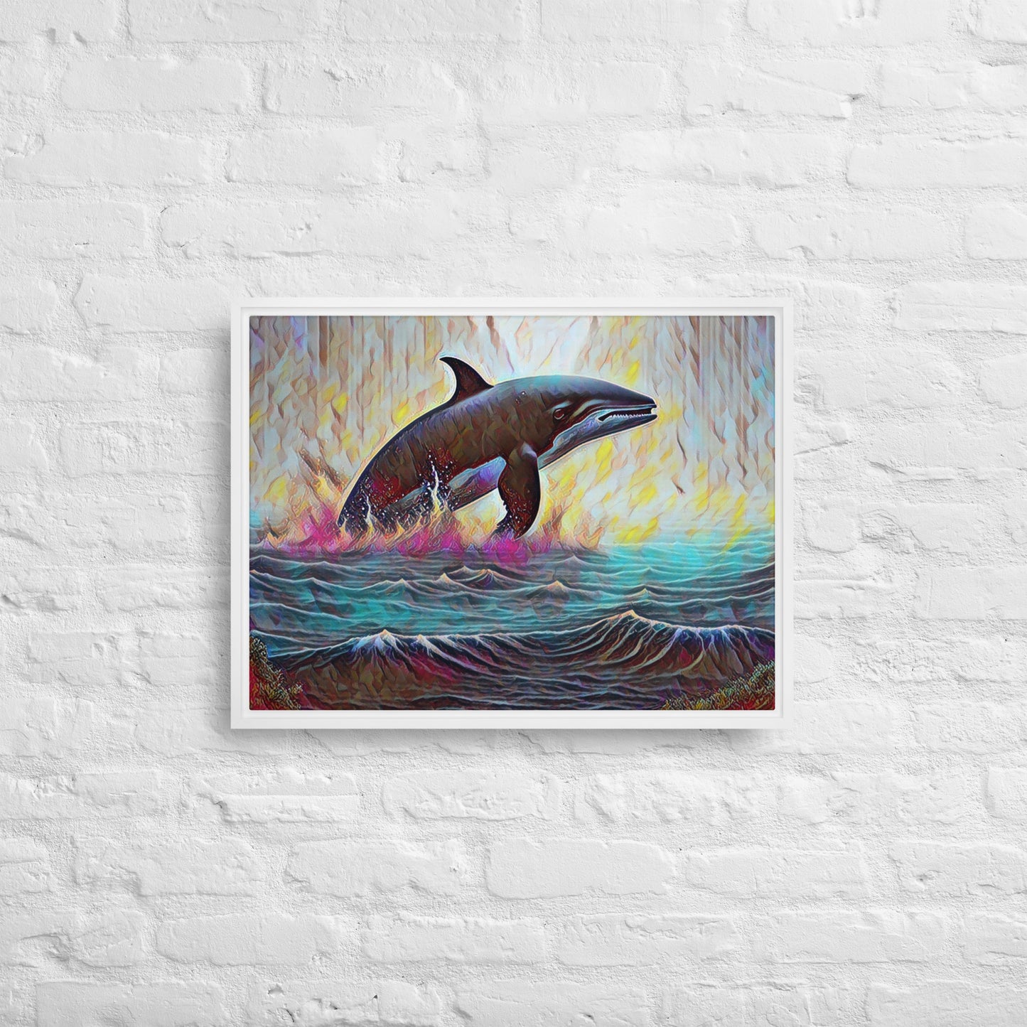 Pacific Northwest Orca - Digital Art - Framed canvas - FREE SHIPPING