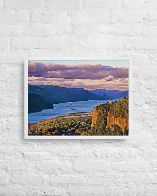 Columbia River Gorge - Digital Art - Framed canvas - FREE SHIPPING