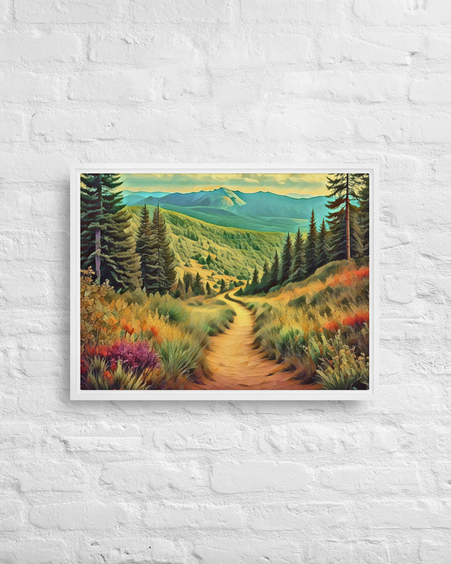 Hiking Oregon - Digital Art - Framed canvas - FREE SHIPPING