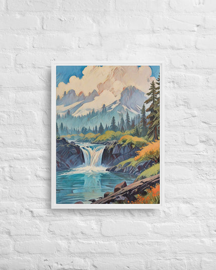 Oregon Hidden Pool - Digital Art Framed canvas - FREE SHIPPING