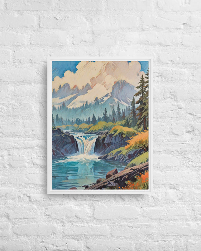 Oregon Hidden Pool - Digital Art Framed canvas - FREE SHIPPING