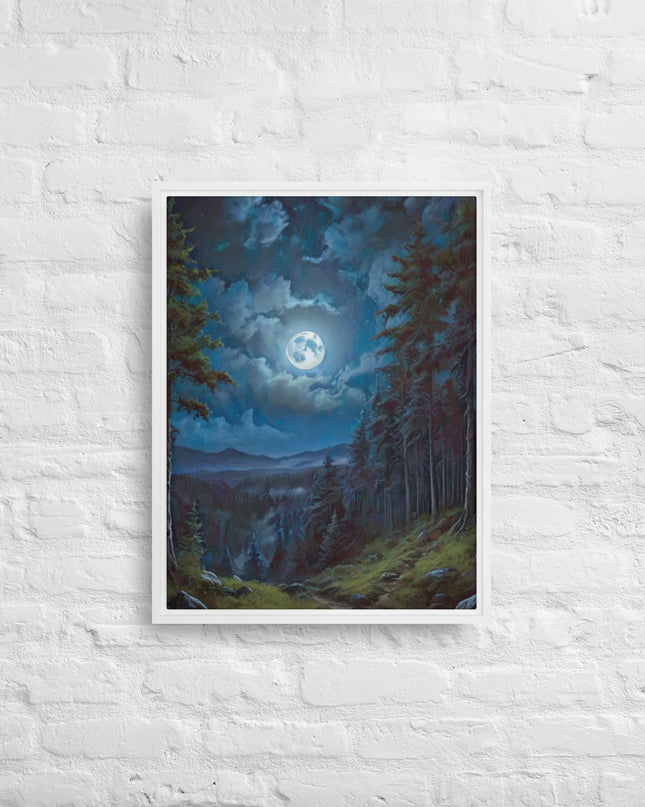 Moon Light in Oregon - Digital Art - Framed canvas - FREE SHIPPING