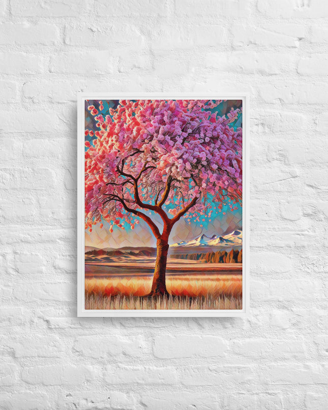 Oregon Cherry Blossoms - Digital Art - Framed canvas - FREE SHIPPING
