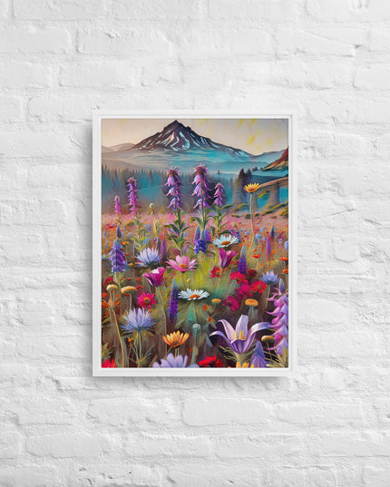 Oregon Wildflowers - Digital Art - Framed canvas - FREE SHIPPING
