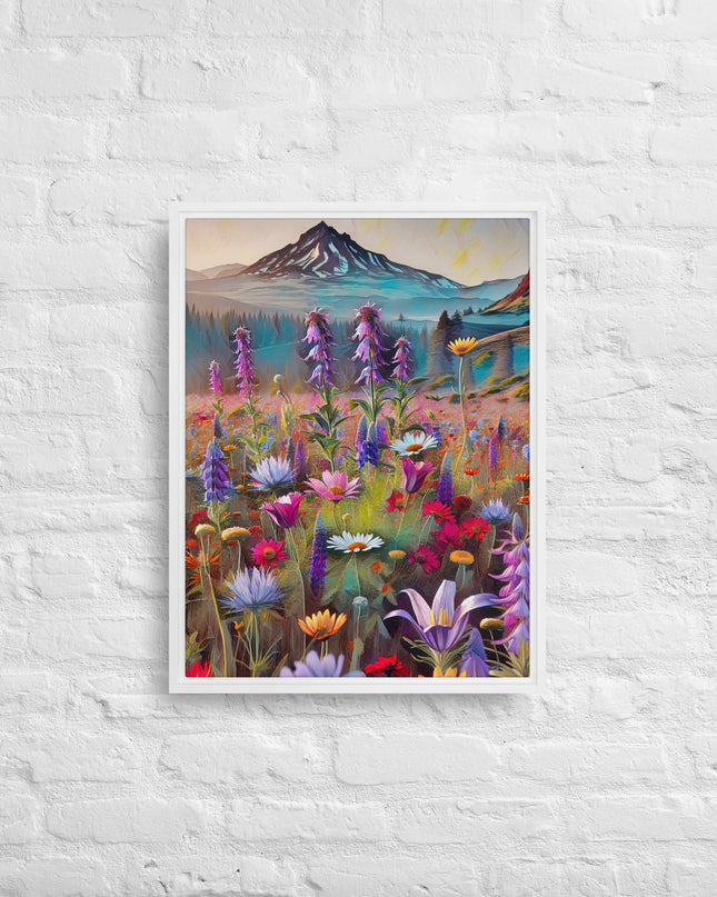 Oregon Wildflowers - Digital Art - Framed canvas - FREE SHIPPING