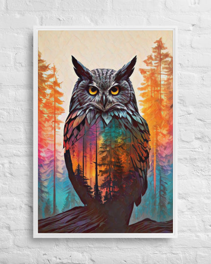 Oregon Owl - Digital Art - Framed canvas - FREE Shipping