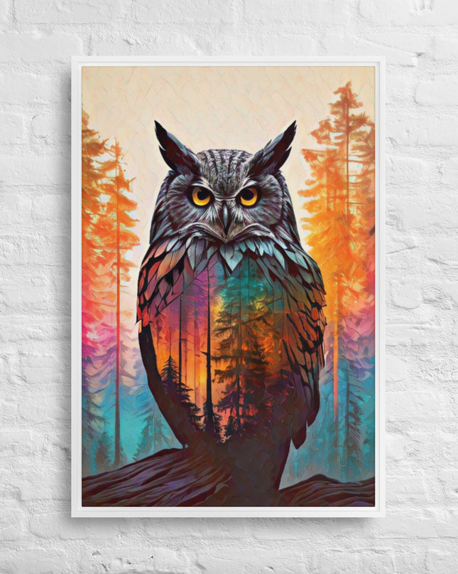 Oregon Owl - Digital Art - Framed canvas - FREE Shipping