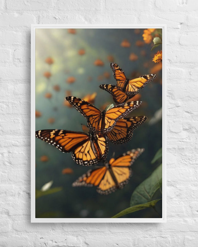 Butterflies in Oregon - Digital Art - Framed canvas - FREE SHIPPING