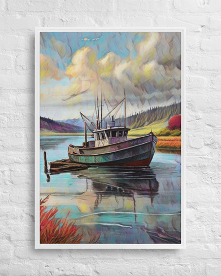 Home Port - Digital Art - Framed canvas - FREE SHIPPING