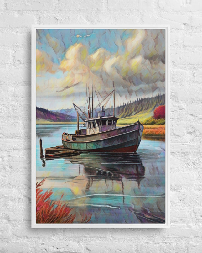 Home Port - Digital Art - Framed canvas - FREE SHIPPING