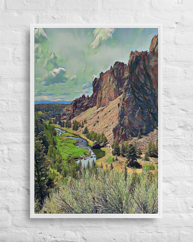 Smith Rock - Digital Art - Framed canvas - FREE Shipping