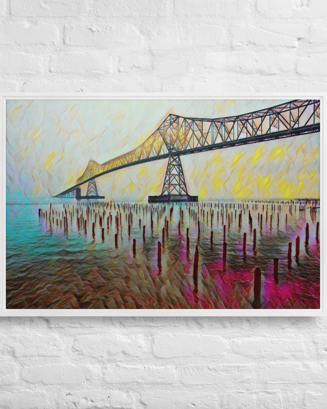 Astoria Bridge - Digital Art - Framed canvas - FREE SHIPPING
