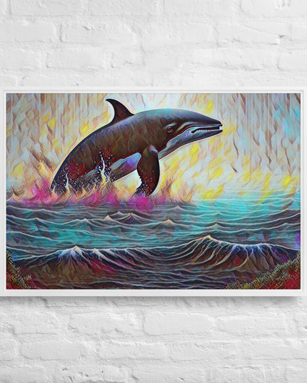 Pacific Northwest Orca - Digital Art - Framed canvas - FREE SHIPPING