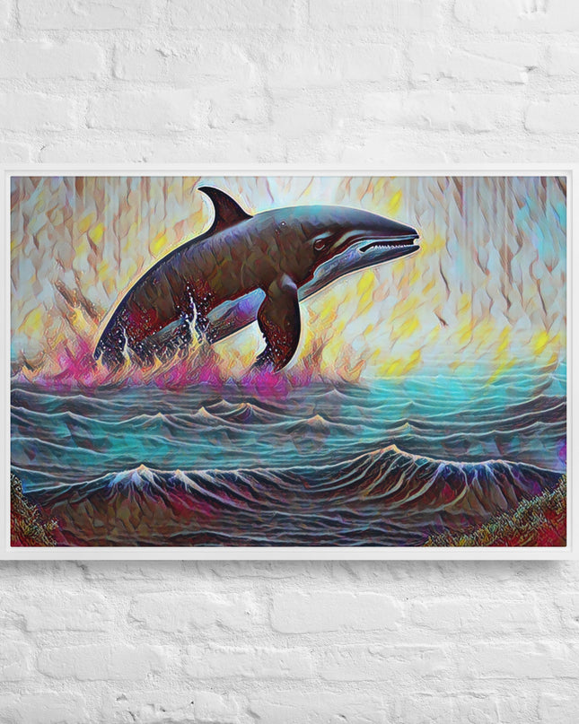 Pacific Northwest Orca - Digital Art - Framed canvas - FREE SHIPPING