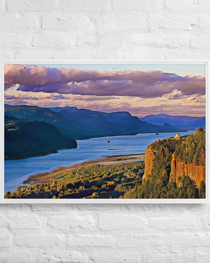 Columbia River Gorge - Digital Art - Framed canvas - FREE SHIPPING