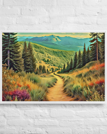 Hiking Oregon - Digital Art - Framed canvas - FREE SHIPPING