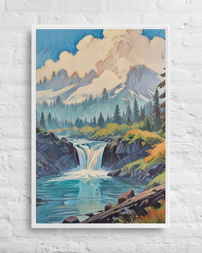 Oregon Hidden Pool - Digital Art Framed canvas - FREE SHIPPING