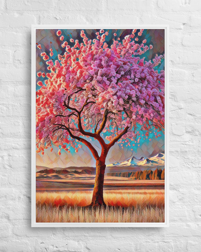 Oregon Cherry Blossoms - Digital Art - Framed canvas - FREE SHIPPING