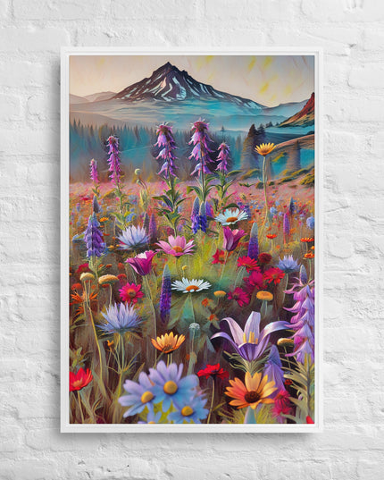 Oregon Wildflowers - Digital Art - Framed canvas - FREE SHIPPING