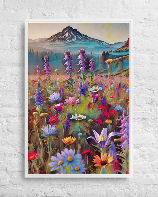 Oregon Wildflowers - Digital Art - Framed canvas - FREE SHIPPING
