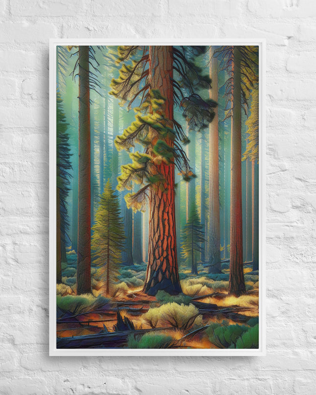 Ponderosa Pine - Digital Art - Framed canvas - FREE SHIPPING