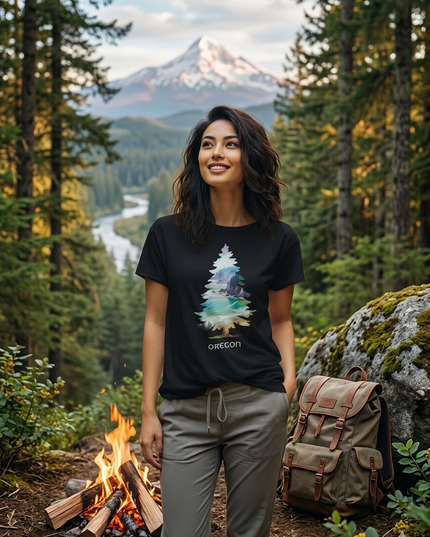 OREGON COASTAL TREE - COMFORT COLORS- Unisex garment-dyed heavyweight t-shirt